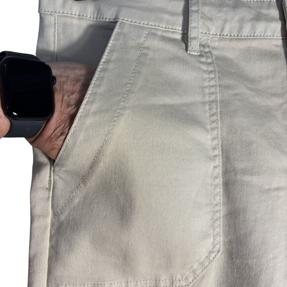 Kut From The Kloth Meg Beige Wide-Leg Pants Size 12 Cotton Blend - Picture 3 of 13